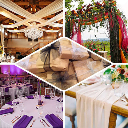 54"x10yd Black Solid Sheer Chiffon Fabric Bolt, DIY Voile Drapery Fabric - NestOCart