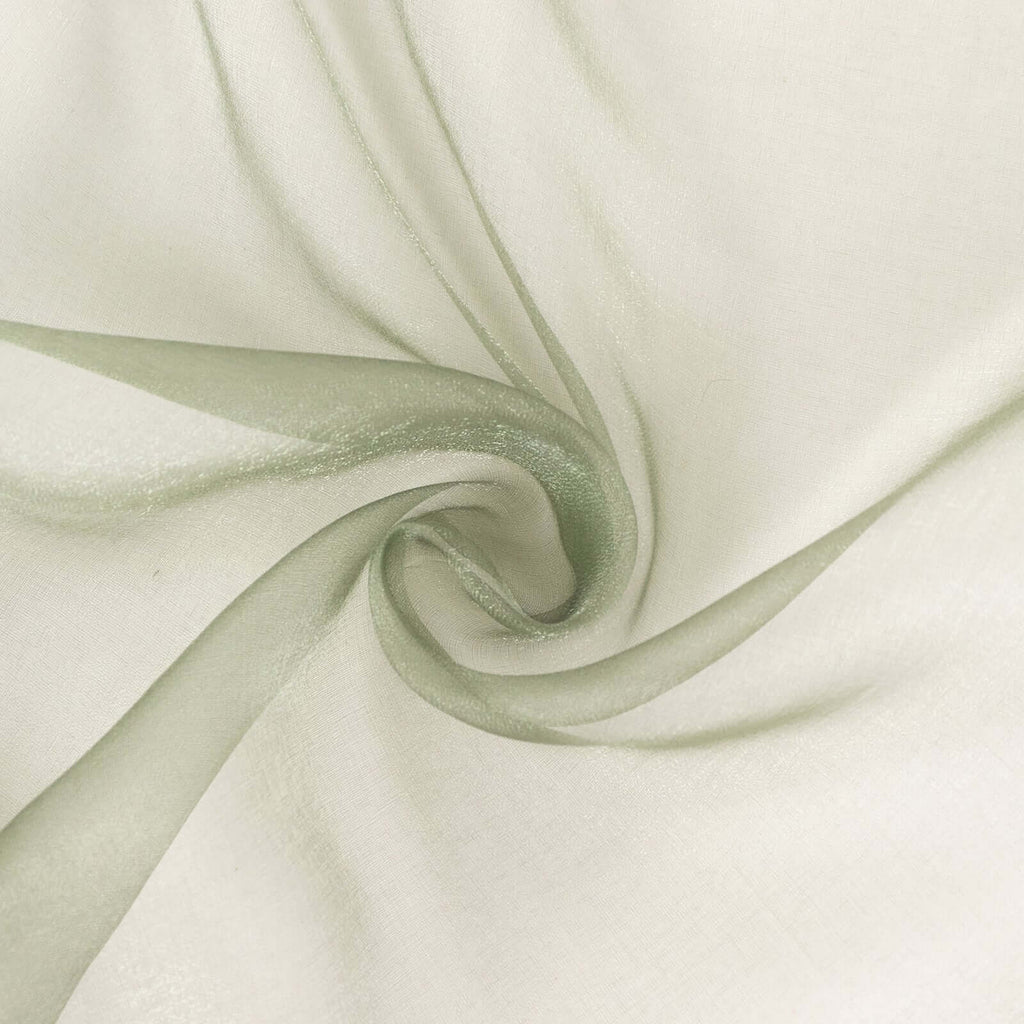 54"x10yd Dusty Sage Green Solid Sheer Chiffon Fabric Bolt, DIY Voile Drapery Fabric - Bell Racket Store