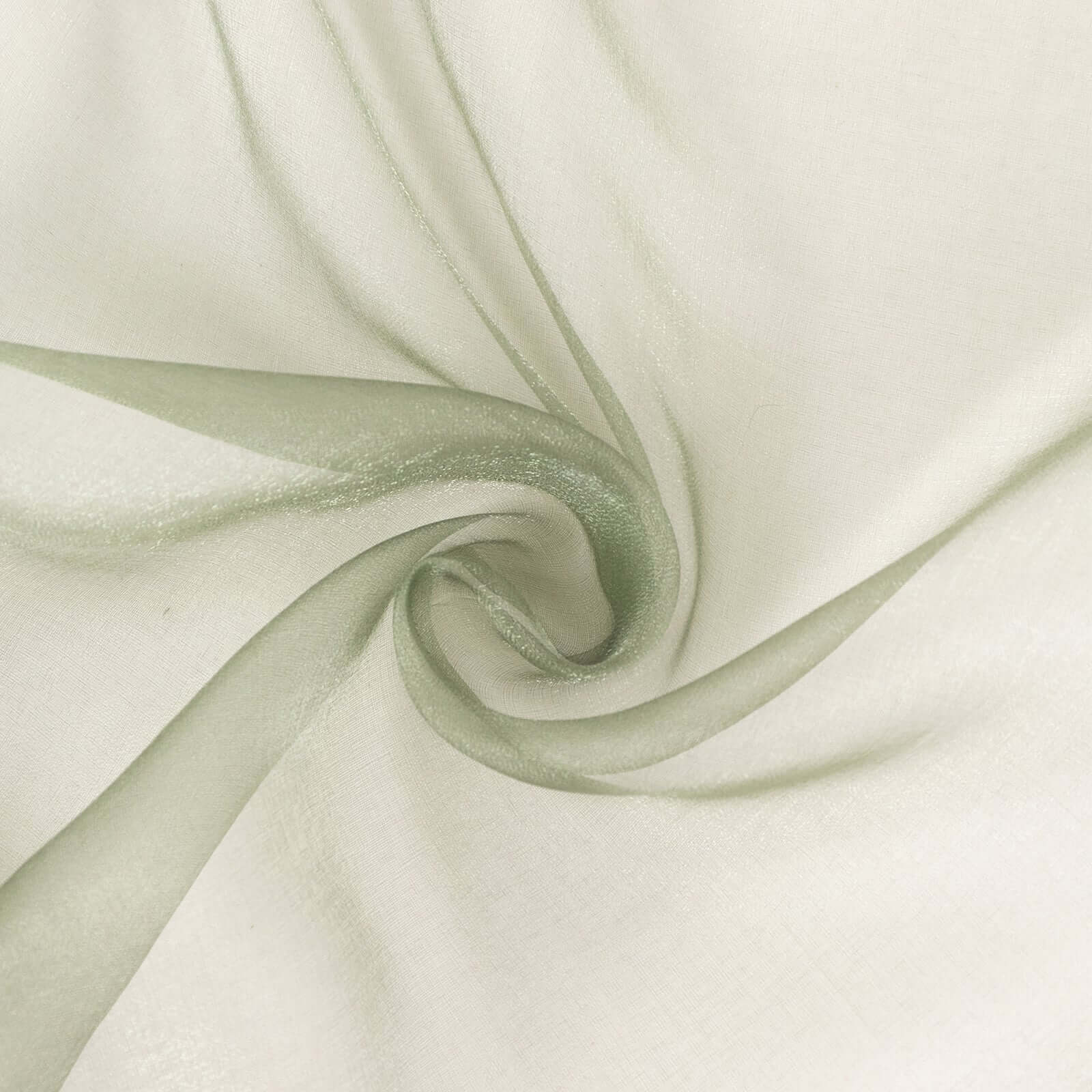 54"x10yd Dusty Sage Green Solid Sheer Chiffon Fabric Bolt, DIY Voile Drapery Fabric - Bell Racket Store