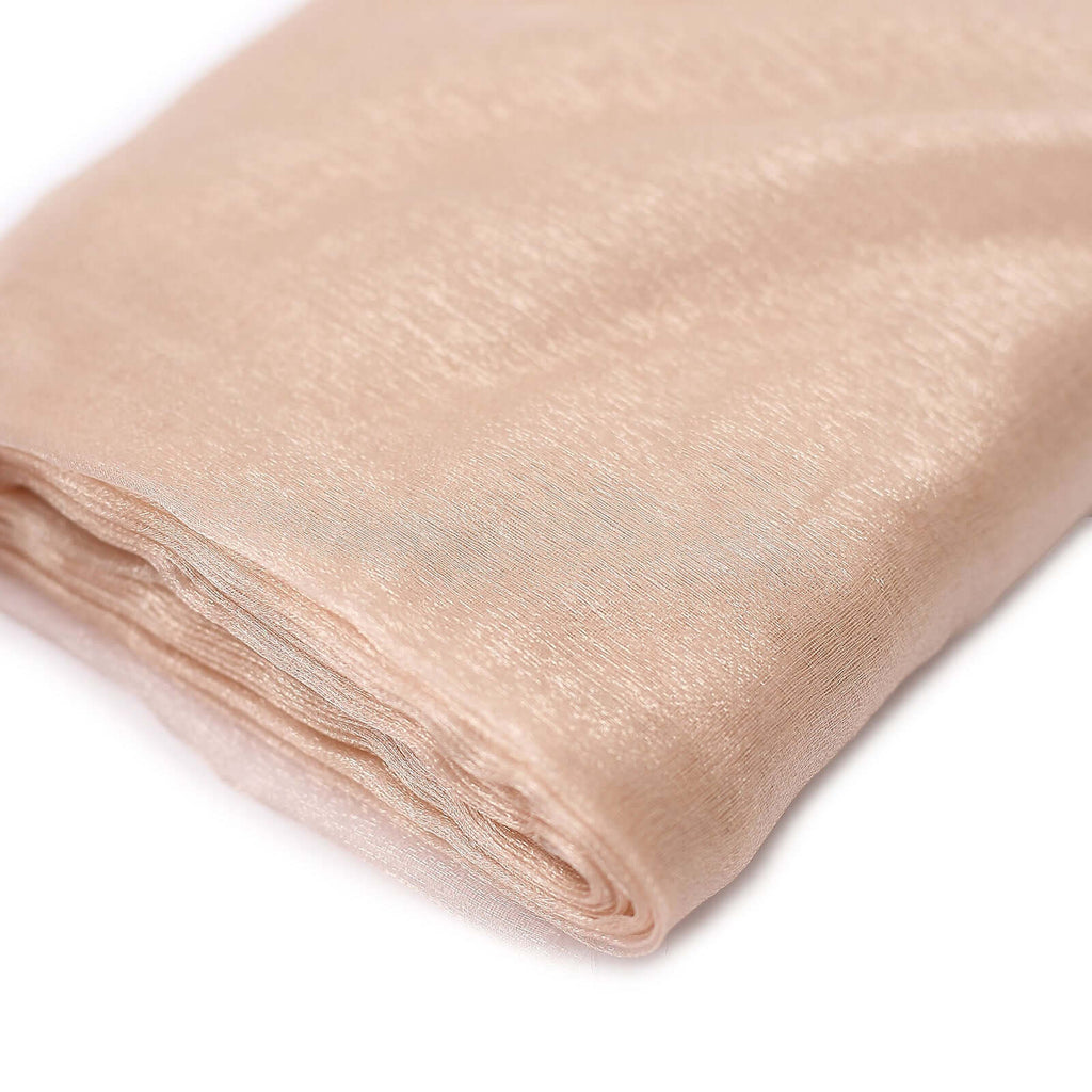 54"x10yd Nude Solid Sheer Chiffon Fabric Bolt, DIY Voile Drapery Fabric - Bell Racket Store