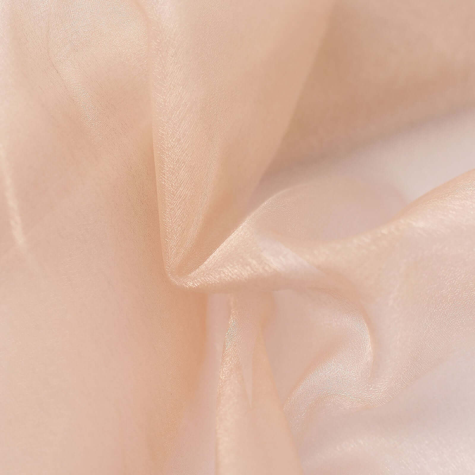 54"x10yd Nude Solid Sheer Chiffon Fabric Bolt, DIY Voile Drapery Fabric - Bell Racket Store
