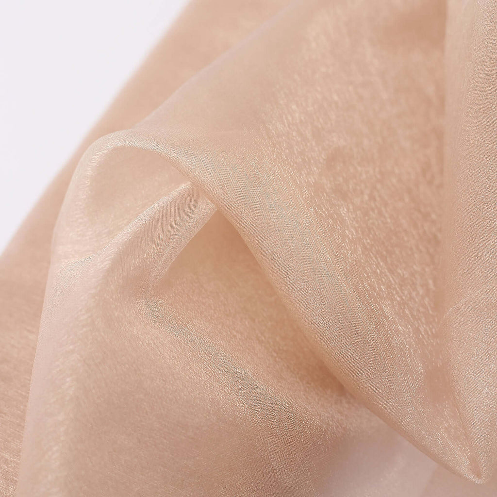 54"x10yd Nude Solid Sheer Chiffon Fabric Bolt, DIY Voile Drapery Fabric - Bell Racket Store