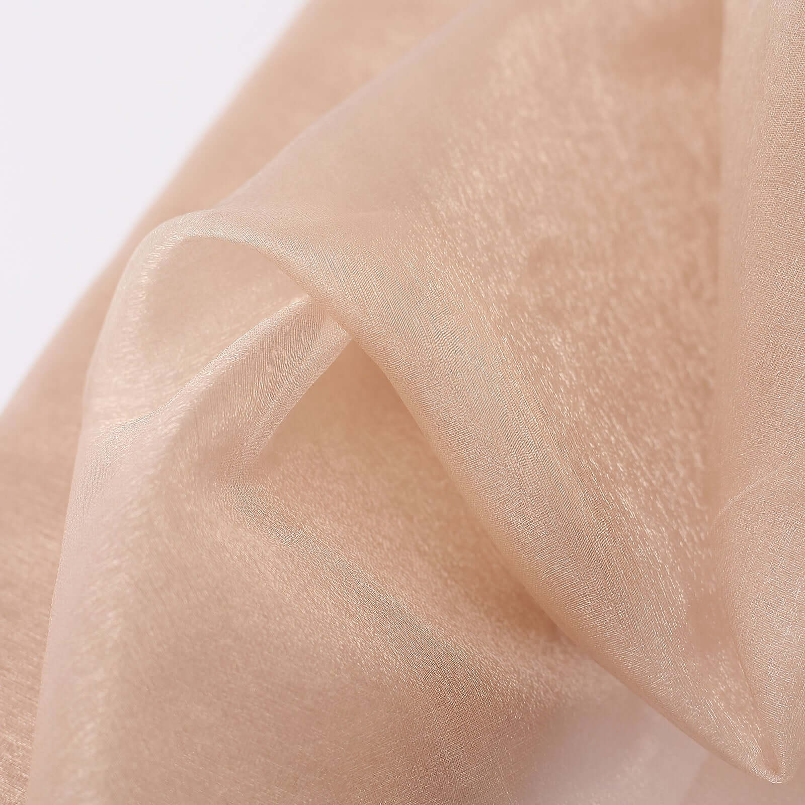 54"x10yd Nude Solid Sheer Chiffon Fabric Bolt, DIY Voile Drapery Fabric - Bell Racket Store