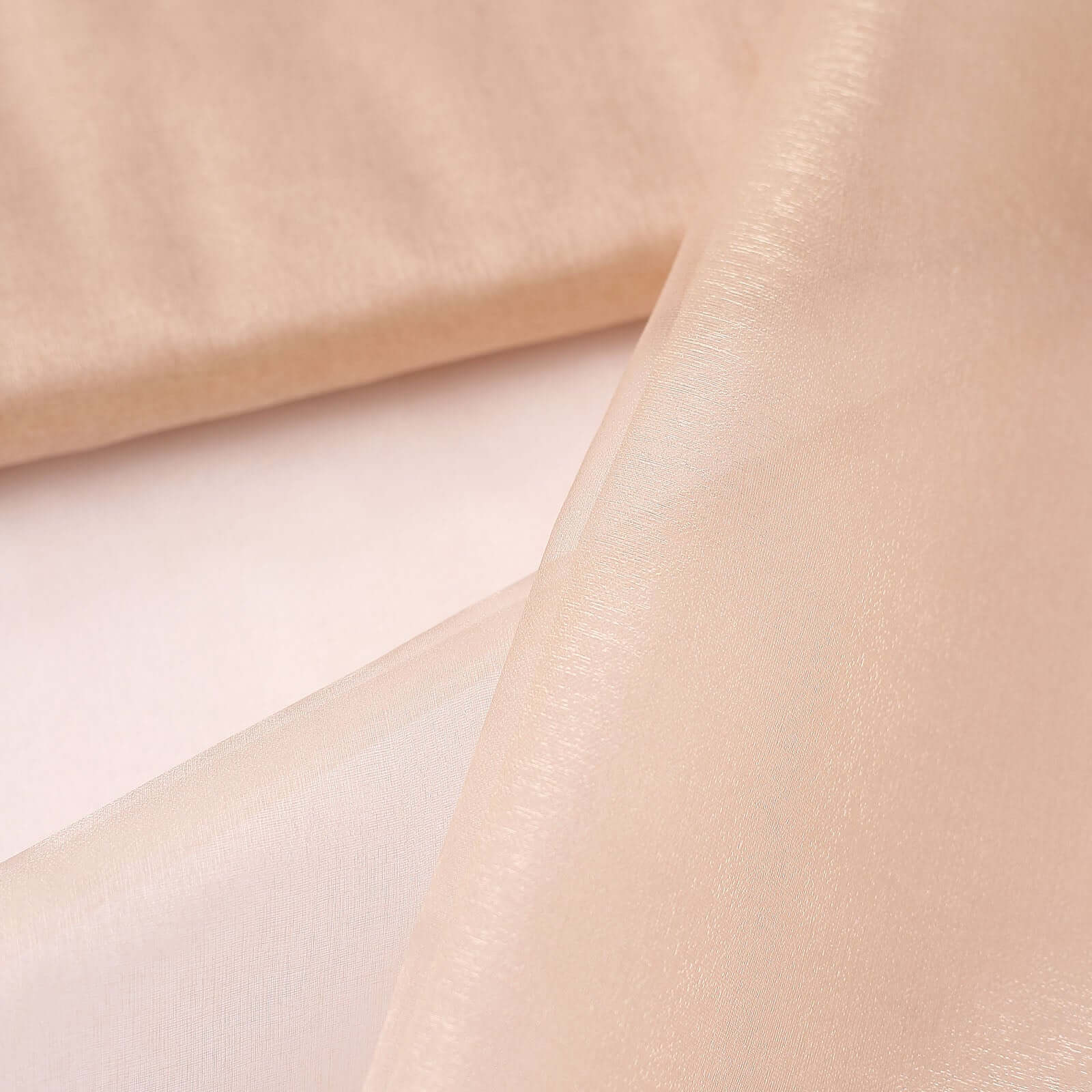 54"x10yd Nude Solid Sheer Chiffon Fabric Bolt, DIY Voile Drapery Fabric - Bell Racket Store