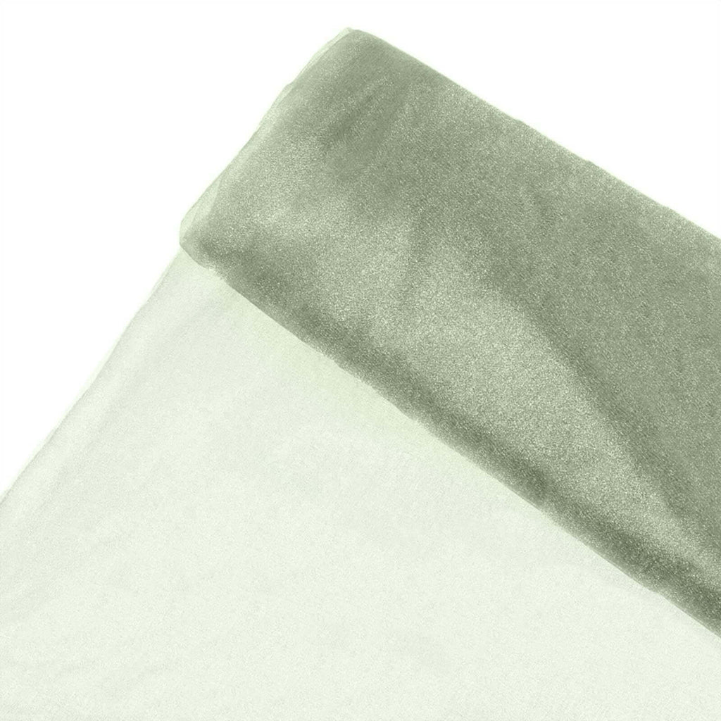 54"x10yd | Sage Green Solid Sheer Chiffon Fabric Bolt, DIY Voile Drapery Fabric - Bell Racket Store