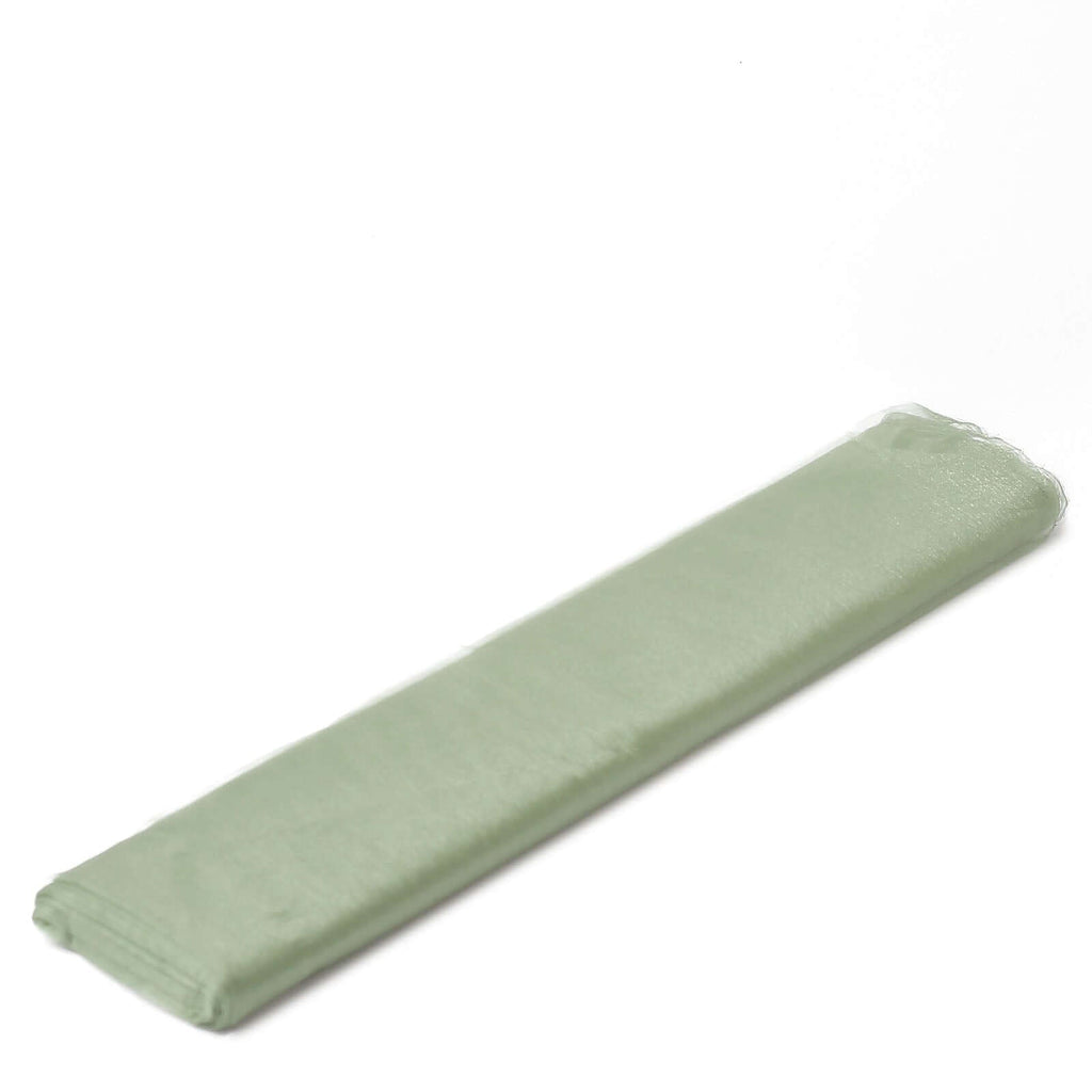 54"x10yd | Sage Green Solid Sheer Chiffon Fabric Bolt, DIY Voile Drapery Fabric - Bell Racket Store