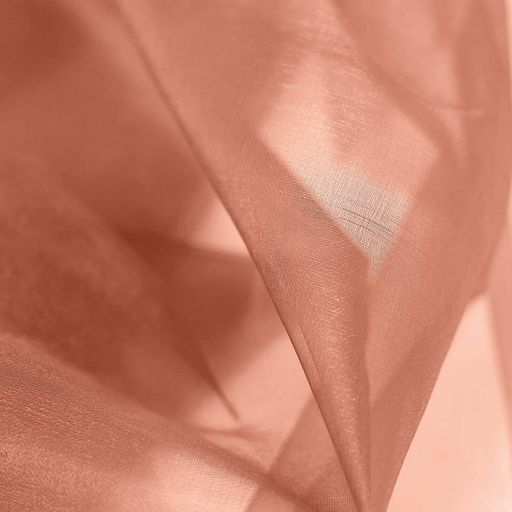 54"x10yd Terracotta (Rust) Solid Sheer Chiffon Fabric Bolt, DIY Voile Drapery Fabric - Bell Racket Store