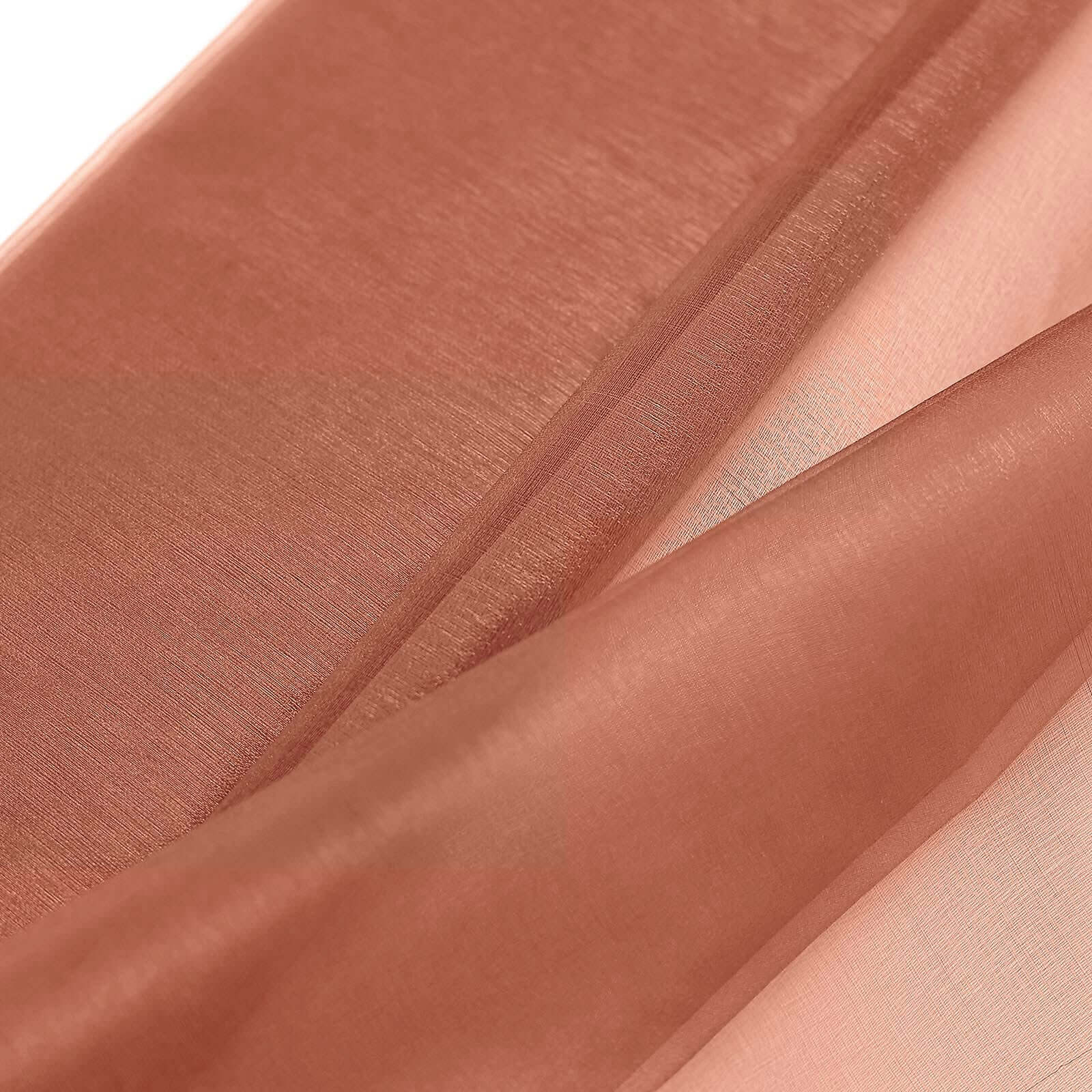 54"x10yd Terracotta (Rust) Solid Sheer Chiffon Fabric Bolt, DIY Voile Drapery Fabric - Bell Racket Store