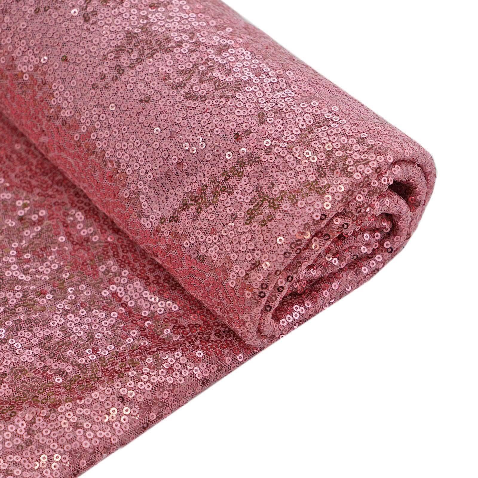 54"x4 Yards Pink Sequin Fabric Bolt, Sparkly DIY Craft Fabric Roll
