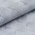 54"x4 Yards Silver White Buffalo Plaid Polyester Fabric Roll, Checkered Netting DIY Craft Fabric Bolt