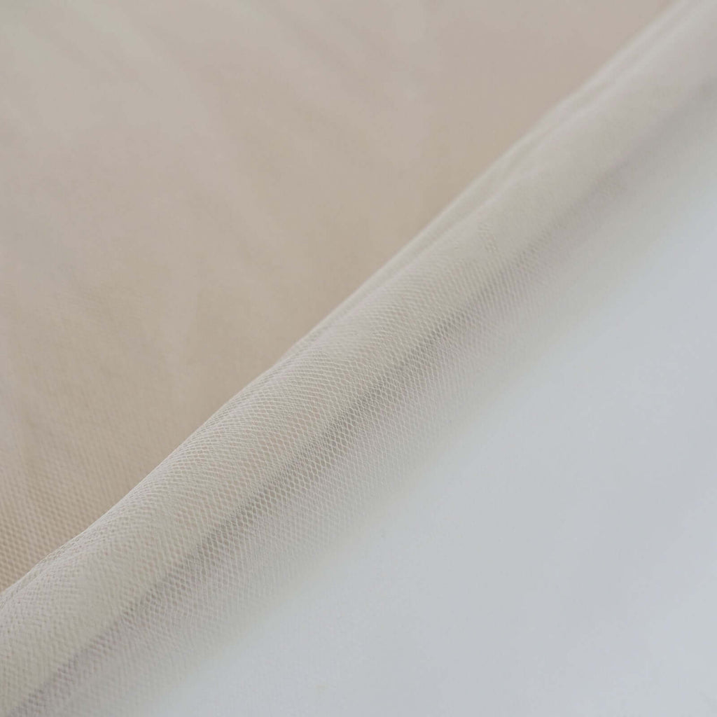 54"x40 Yards Beige Tulle Fabric Bolt, DIY Crafts Sheer Fabric Roll - Bell Racket Store