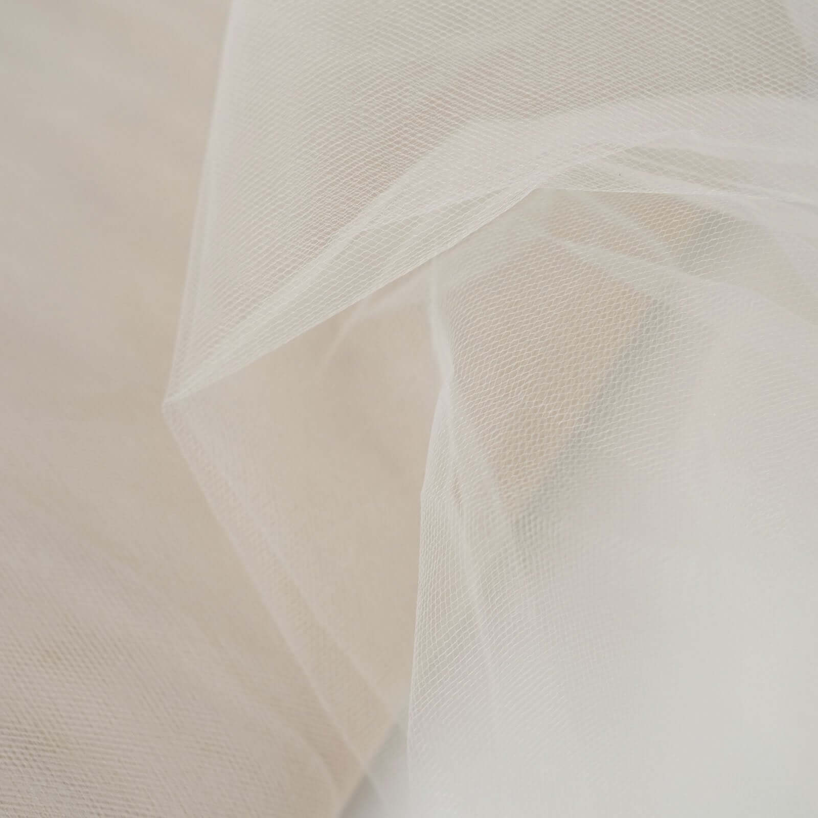 54"x40 Yards Beige Tulle Fabric Bolt, DIY Crafts Sheer Fabric Roll - Bell Racket Store