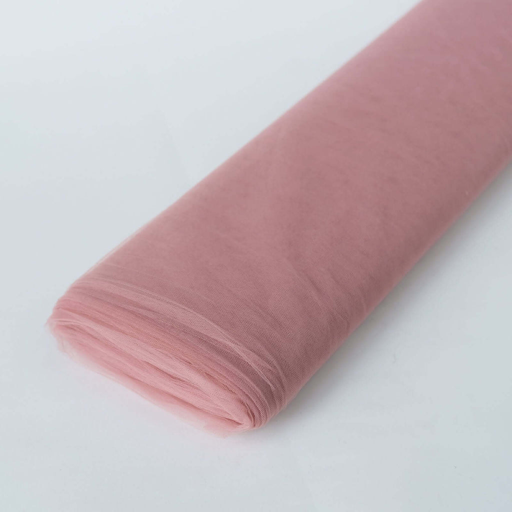 54"x40 Yards Dusty Rose Tulle Fabric Bolt, DIY Crafts Sheer Fabric Roll - Bell Racket Store