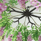 55" Artificial Silk Wisteria Vine Round Hanging Canopy in Lavender Lilac, Draping Garland Flower Chandelier With Interchangeable Branches - Bell Racket Store