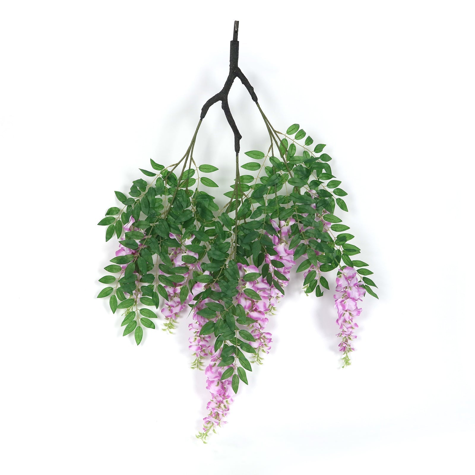 55" Artificial Silk Wisteria Vine Round Hanging Canopy in Lavender Lilac, Draping Garland Flower Chandelier With Interchangeable Branches - Bell Racket Store