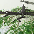 55" White Artificial Silk Wisteria Vine Round Hanging Canopy, Draping Garland Flower Chandelier With Interchangeable Branches - Bell Racket Store