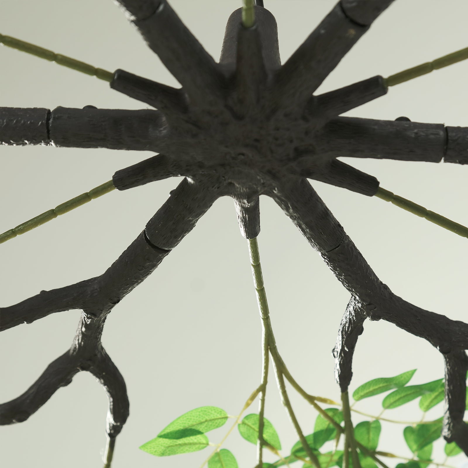 55" White Artificial Silk Wisteria Vine Round Hanging Canopy, Draping Garland Flower Chandelier With Interchangeable Branches - Bell Racket Store