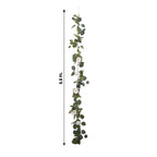 5.5ft Artificial Eucalyptus Leaf Hanging Vines With 7 White Rose Flower Heads, Floral Greenery Table Garland - Bell Racket Store