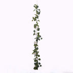 5.5ft Artificial Eucalyptus Leaf Hanging Vines With 7 White Rose Flower Heads, Floral Greenery Table Garland - Bell Racket Store