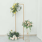 5.5ft Slim Gold Metal Frame Wedding Arch, Rectangular Backdrop Stand, Floral Display Frame - Bell Racket Store