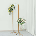 5.5ft Slim Gold Metal Frame Wedding Arch, Rectangular Backdrop Stand, Floral Display Frame - Bell Racket Store