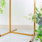 5.5ft Slim Gold Metal Frame Wedding Arch, Rectangular Backdrop Stand, Floral Display Frame - Bell Racket Store