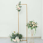 5.5ft Slim Gold Metal Frame Wedding Arch, Rectangular Backdrop Stand, Floral Display Frame - Bell Racket Store
