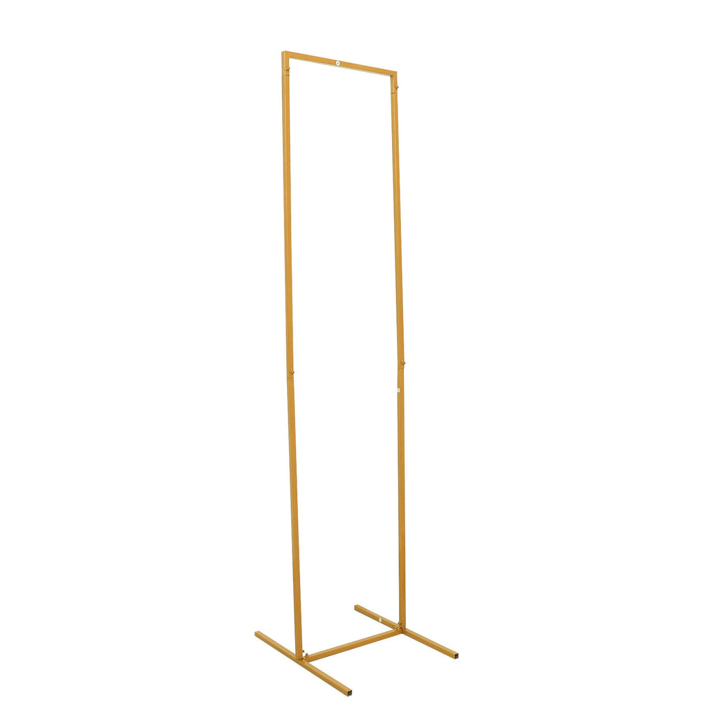 5.5ft Slim Gold Metal Frame Wedding Arch, Rectangular Backdrop Stand, Floral Display Frame - Bell Racket Store