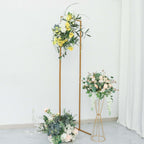5.5ft Slim Gold Metal Frame Wedding Arch, Rectangular Backdrop Stand, Floral Display Frame - Bell Racket Store