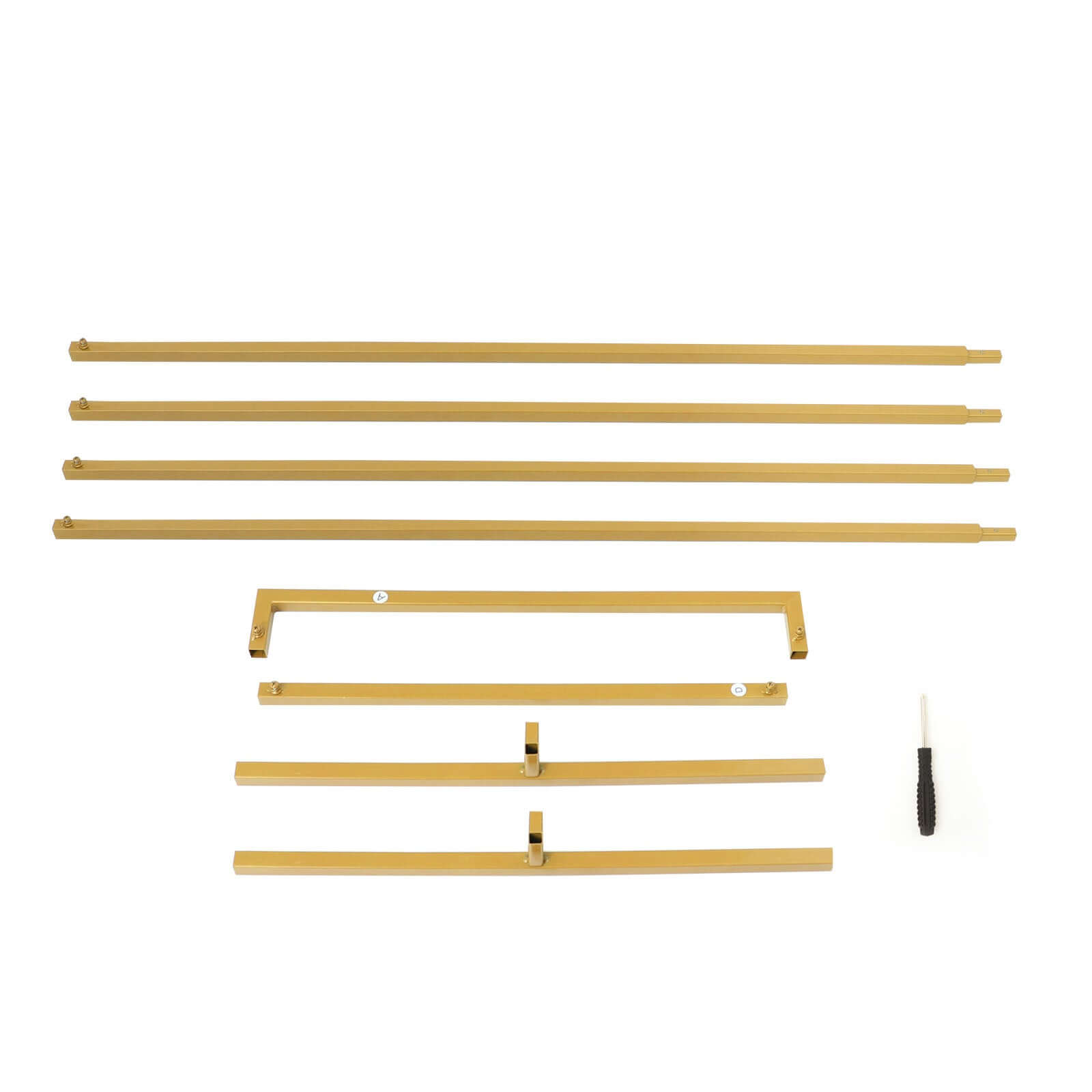 5.5ft Slim Gold Metal Frame Wedding Arch, Rectangular Backdrop Stand, Floral Display Frame - Bell Racket Store