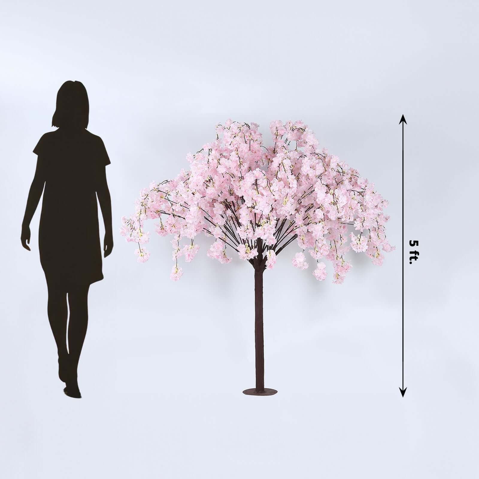 5ft Artificial Cherry Blossom Tree Blush â€“ Silk Sakura Wishing Tree with Sturdy Metal Base & Realistic Fiberglass Trunk - Bell Racket Store