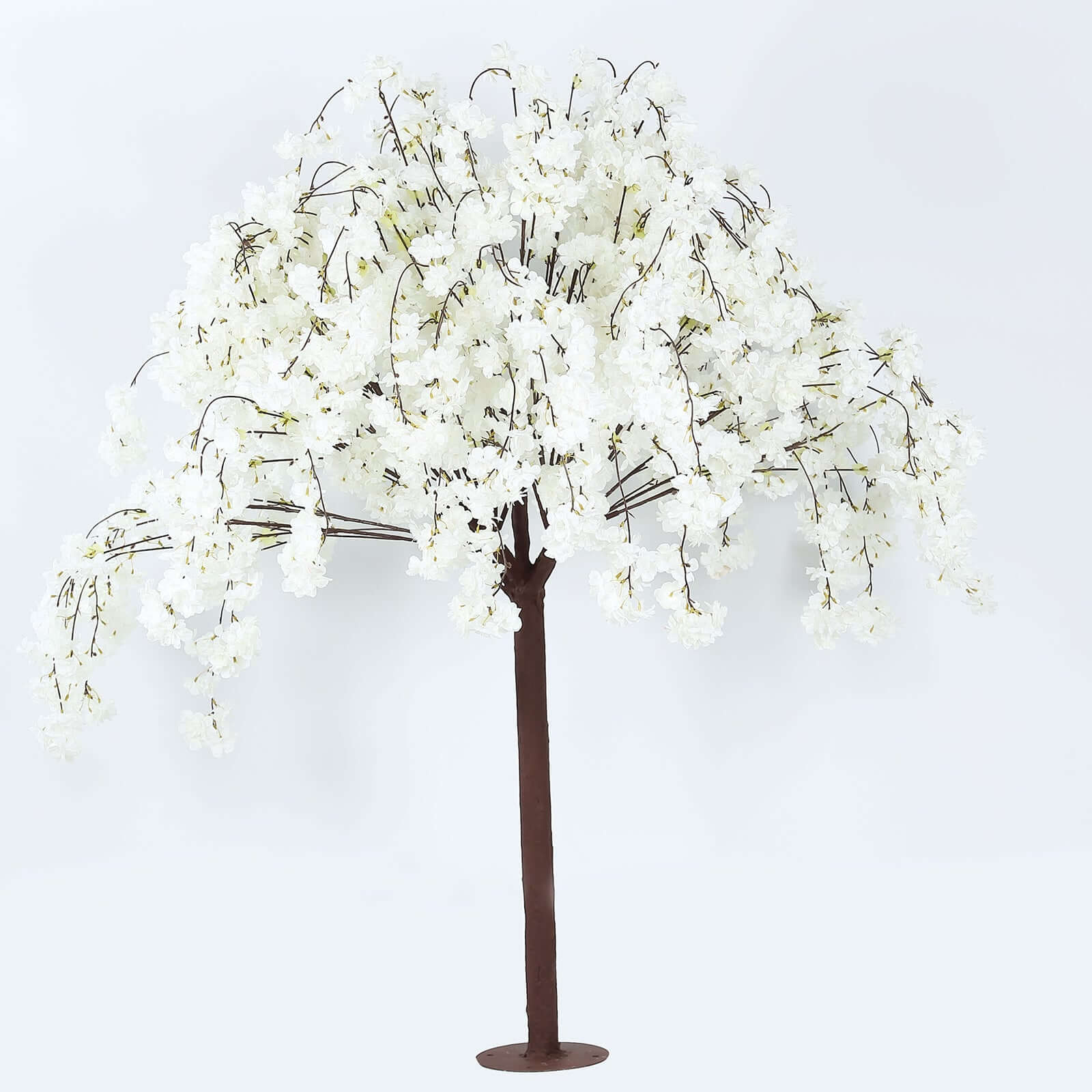 5ft Artificial Cherry Blossom Tree White â€“ Silk Sakura Wishing Tree with Sturdy Metal Base & Realistic Fiberglass Trunk - Bell Racket Store