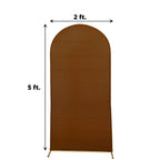 5ft Cinnamon Brown Spandex Fitted Chiara Backdrop Stand Cover For Round Top Wedding Arch - Bell Racket Store