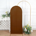 5ft Cinnamon Brown Spandex Fitted Chiara Backdrop Stand Cover For Round Top Wedding Arch - Bell Racket Store