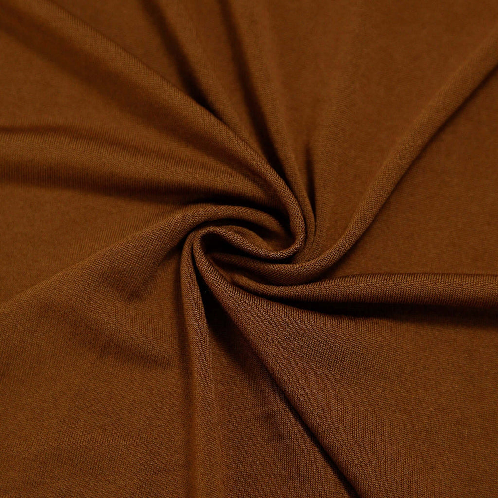 5ft Cinnamon Brown Spandex Fitted Chiara Backdrop Stand Cover For Round Top Wedding Arch - Bell Racket Store