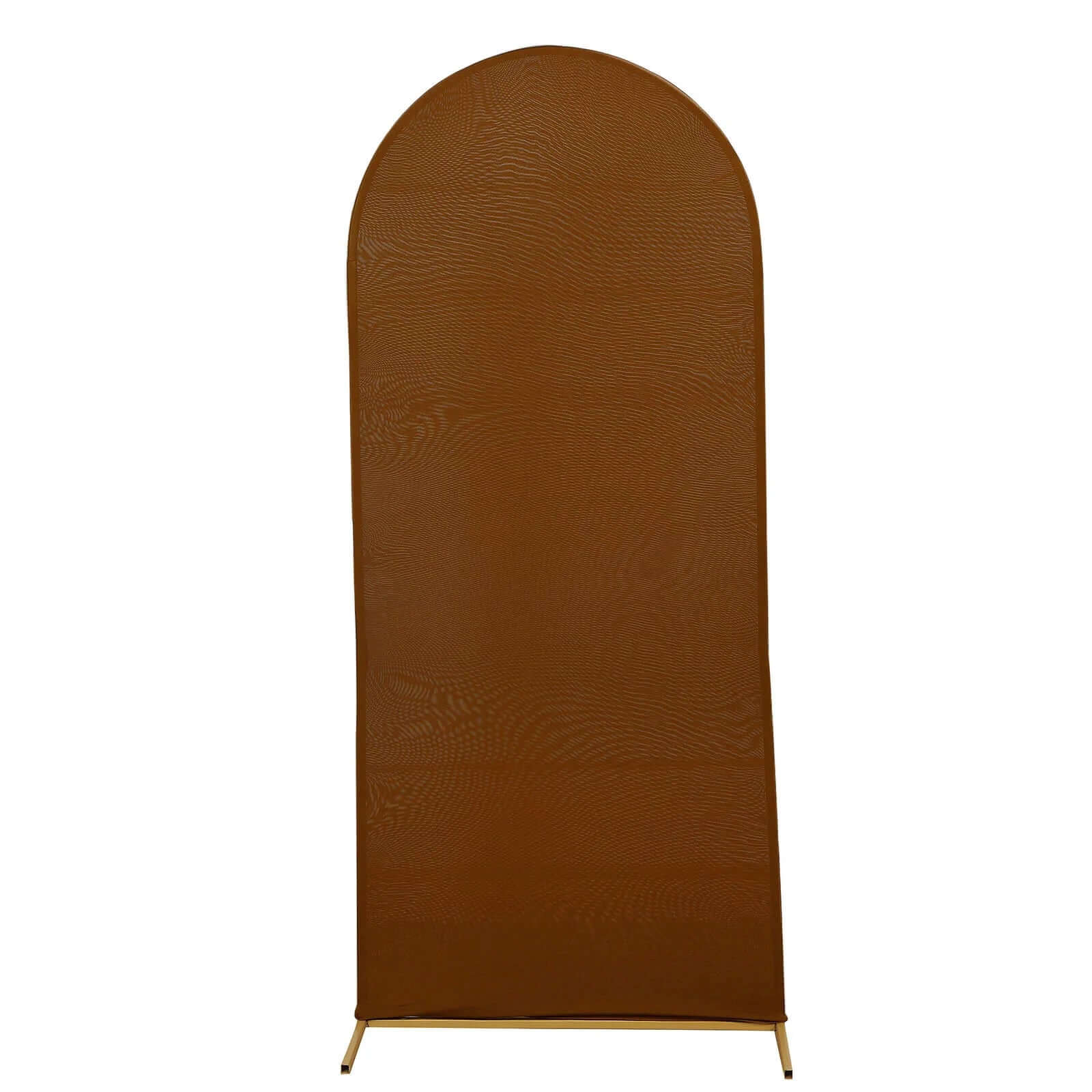 5ft Cinnamon Brown Spandex Fitted Chiara Backdrop Stand Cover For Round Top Wedding Arch - Bell Racket Store