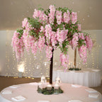 5ft Freestanding Blush Wisteria Artificial Tree â€“ Cascading Silk Flower Display for Weddings & Events - Bell Racket Store