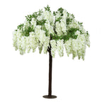 5ft Freestanding White Wisteria Artificial Tree â€“ Cascading Silk Flower Display for Weddings & Events - Bell Racket Store