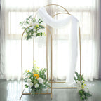 5ft Gold Metal Wedding Arch Chiara Backdrop Stand Floral Display Frame With Round Top - Bell Racket Store