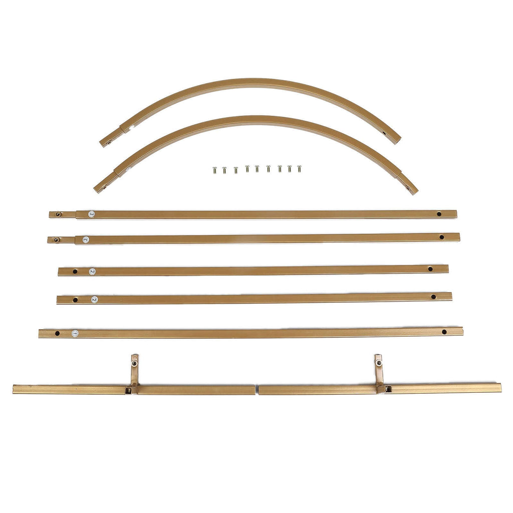 5ft Gold Metal Wedding Arch Chiara Backdrop Stand Floral Display Frame With Round Top - Bell Racket Store