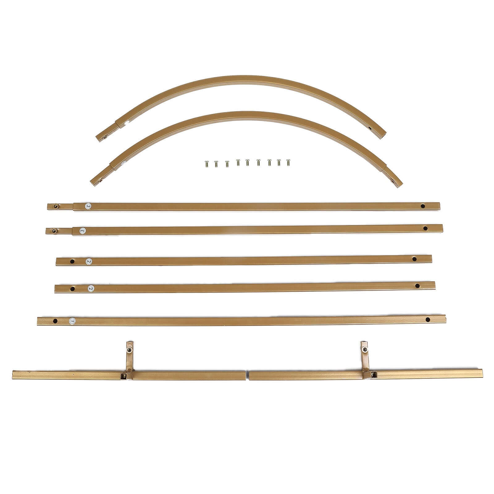 5ft Gold Metal Wedding Arch Chiara Backdrop Stand Floral Display Frame With Round Top - Bell Racket Store