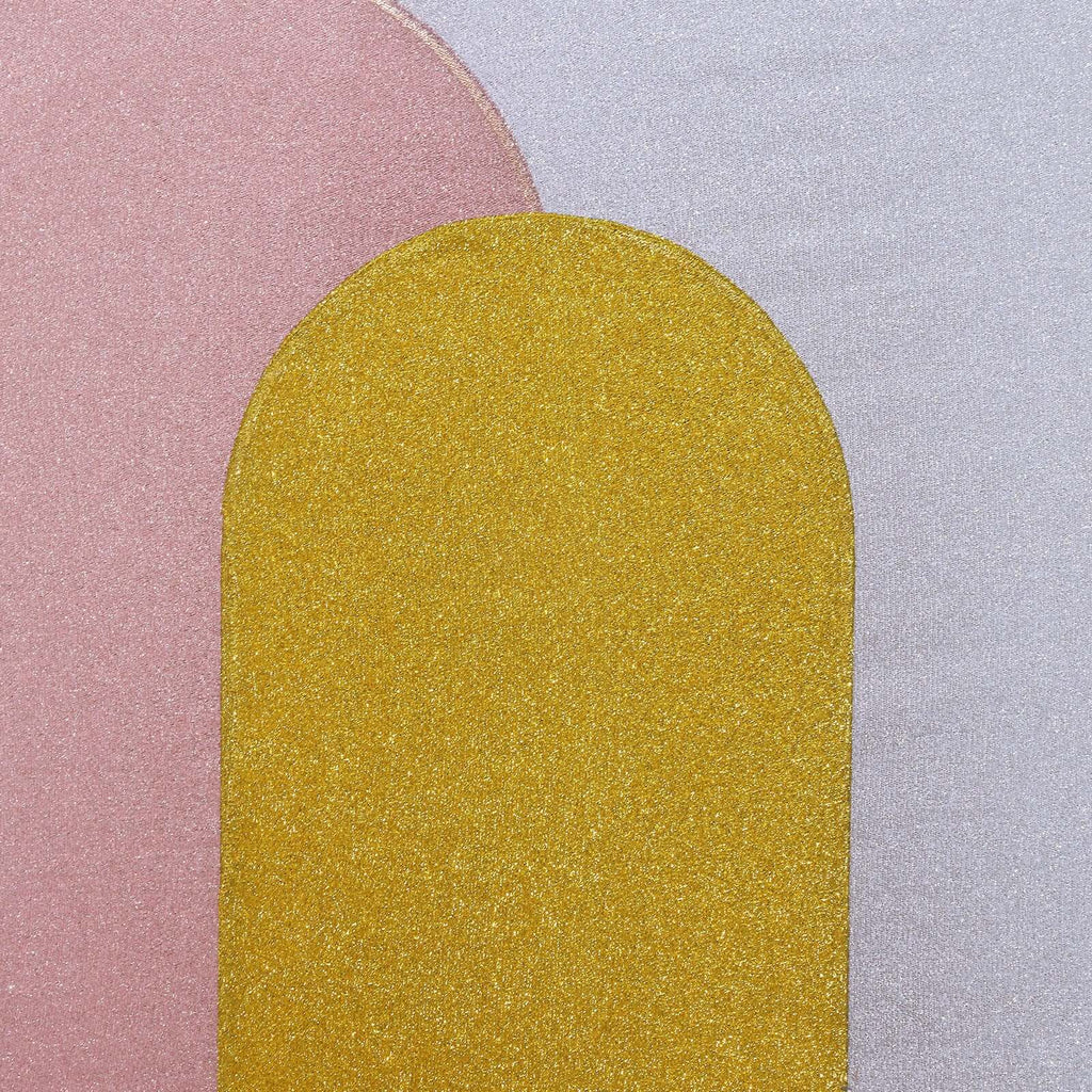 5ft Gold Shimmer Tinsel Spandex Chiara Backdrop Stand Cover For Fitted Round Top Wedding Arch - Bell Racket Store