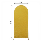 5ft Gold Shimmer Tinsel Spandex Chiara Backdrop Stand Cover For Fitted Round Top Wedding Arch - Bell Racket Store