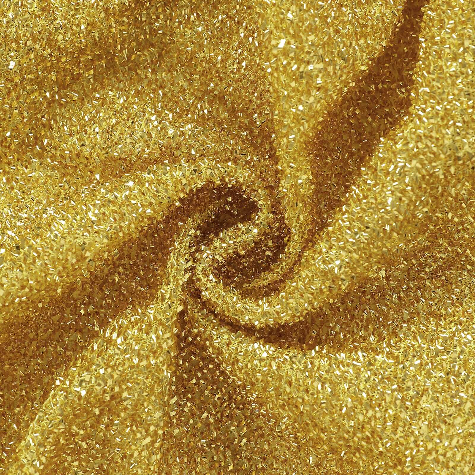 5ft Gold Shimmer Tinsel Spandex Chiara Backdrop Stand Cover For Fitted Round Top Wedding Arch - Bell Racket Store