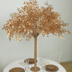 5ft Golden Faux Leaf Trees with Natural - Look Trunks â€“ Floor DÃ©cor for Venues & Events - Bell Racket Store