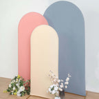 5ft Matte Beige Spandex Fitted Chiara Backdrop Stand Cover For Round Top Wedding Arch - Bell Racket Store
