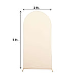 5ft Matte Beige Spandex Fitted Chiara Backdrop Stand Cover For Round Top Wedding Arch - Bell Racket Store