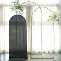 5ft Matte Black Spandex Fitted Chiara Backdrop Stand Cover For Round Top Wedding Arch - Bell Racket Store