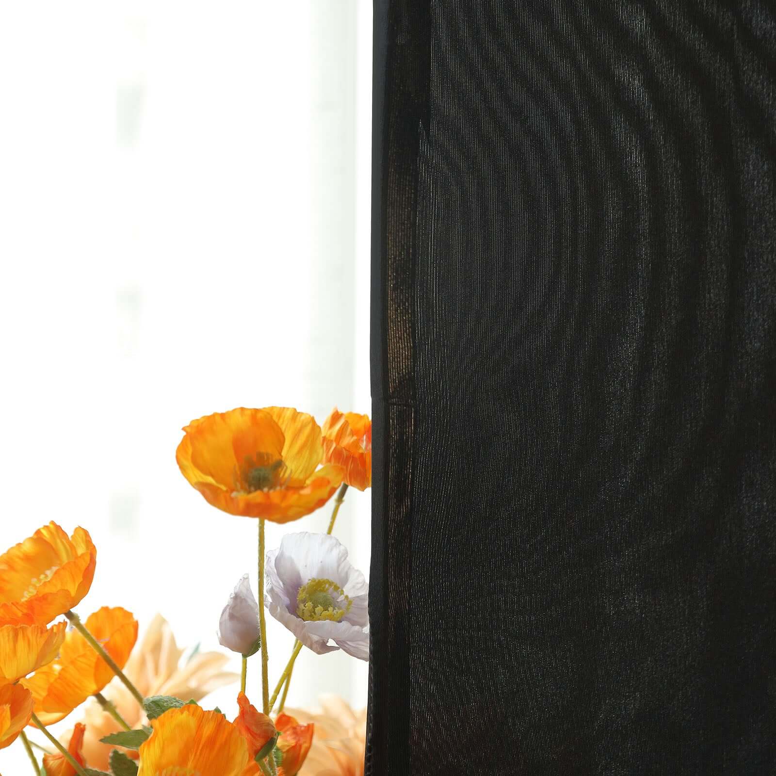 5ft Matte Black Spandex Fitted Chiara Backdrop Stand Cover For Round Top Wedding Arch - Bell Racket Store