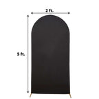 5ft Matte Black Spandex Fitted Chiara Backdrop Stand Cover For Round Top Wedding Arch - Bell Racket Store